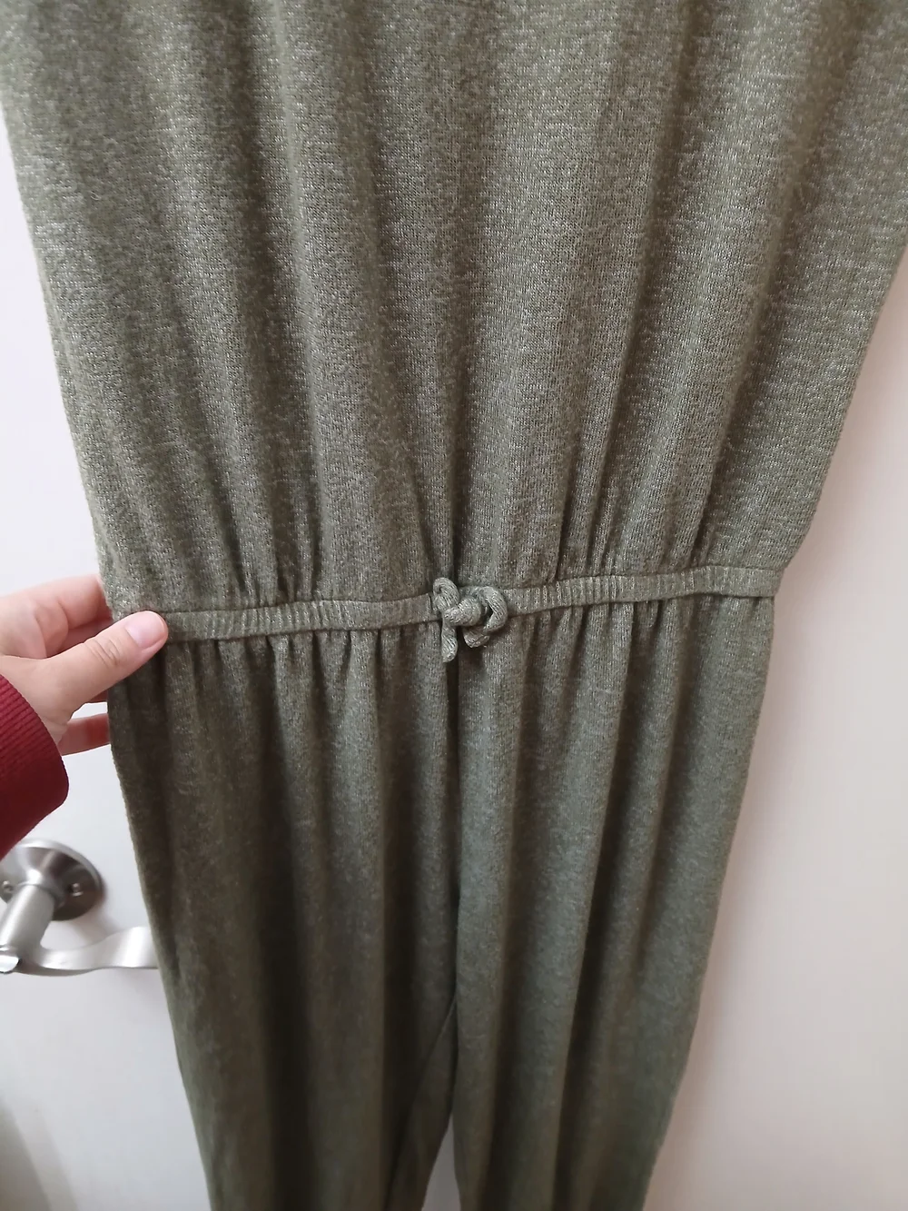 Casual Olive Green Kids  Jumpsuit with Drawstring Waist